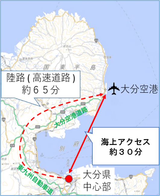 図表:ホーバークラフトによる大分空港海上アクセスの整備